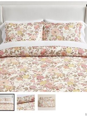 Pottery Barn Juliana Palampore Duvet Cover in Cream, Pink, Yellow